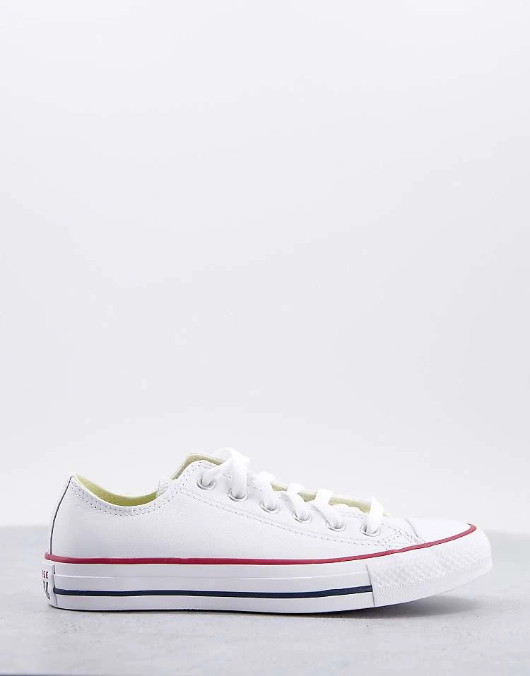 Converse Chuck Taylor All Star Ox Trainers In White Leather For Women 7 Converse Chuck Taylor All Star Ox Trainers In White Leather For Women - Image 5