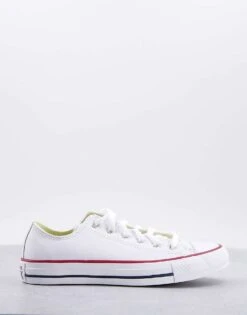 Converse Chuck Taylor All Star Ox Trainers In White Leather For Women
