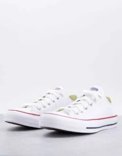 Converse Chuck Taylor All Star Ox Trainers In White Leather For Women 10 Converse Chuck Taylor All Star Ox Trainers In White Leather For Women -Converse Shop 201217206 4