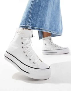 Converse Chuck Taylor Lift Hi Platform Trainers In White - WHITE For Unisex 13 Converse Chuck Taylor Lift Hi Platform Trainers In White - WHITE For Unisex -Converse Shop 201217519 1 white 1