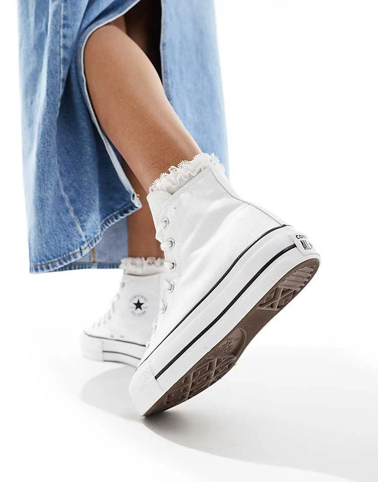 Converse Chuck Taylor Lift Hi Platform Trainers In White - WHITE For Unisex 6 Converse Chuck Taylor Lift Hi Platform Trainers In White - WHITE For Unisex - Image 4