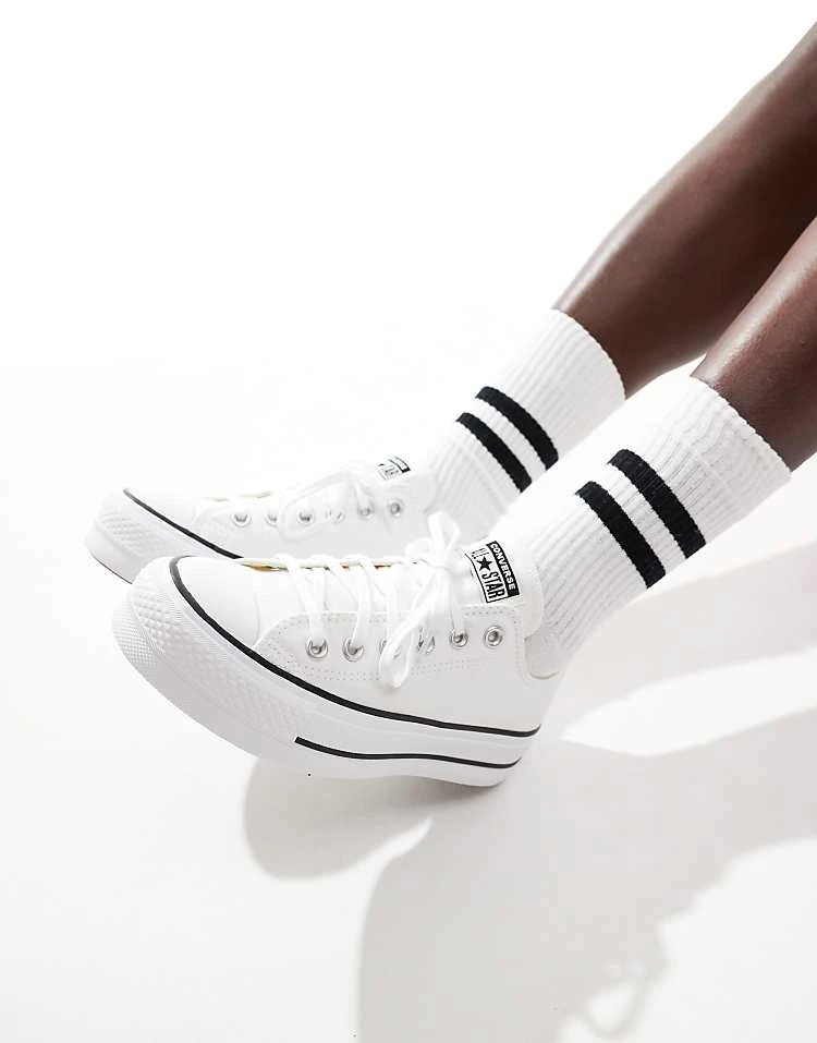 Converse Chuck Taylor Lift Ox Platform Trainers In White For Unisex 5 Converse Chuck Taylor Lift Ox Platform Trainers In White For Unisex - Image 3