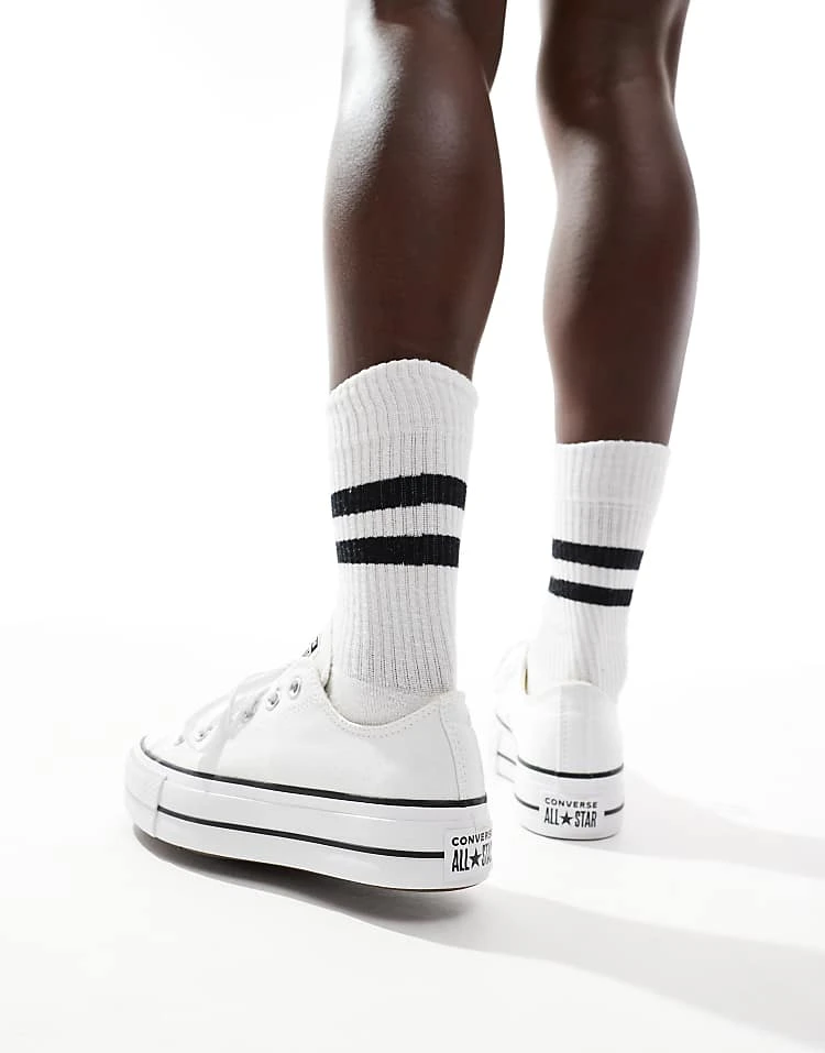 Converse Chuck Taylor Lift Ox Platform Trainers In White For Unisex 6 Converse Chuck Taylor Lift Ox Platform Trainers In White For Unisex - Image 4