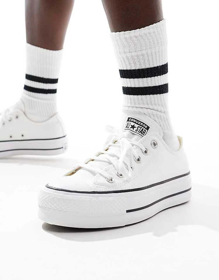 Converse Chuck Taylor Lift Ox Platform Trainers In White For Unisex 7 Converse Chuck Taylor Lift Ox Platform Trainers In White For Unisex - Image 5