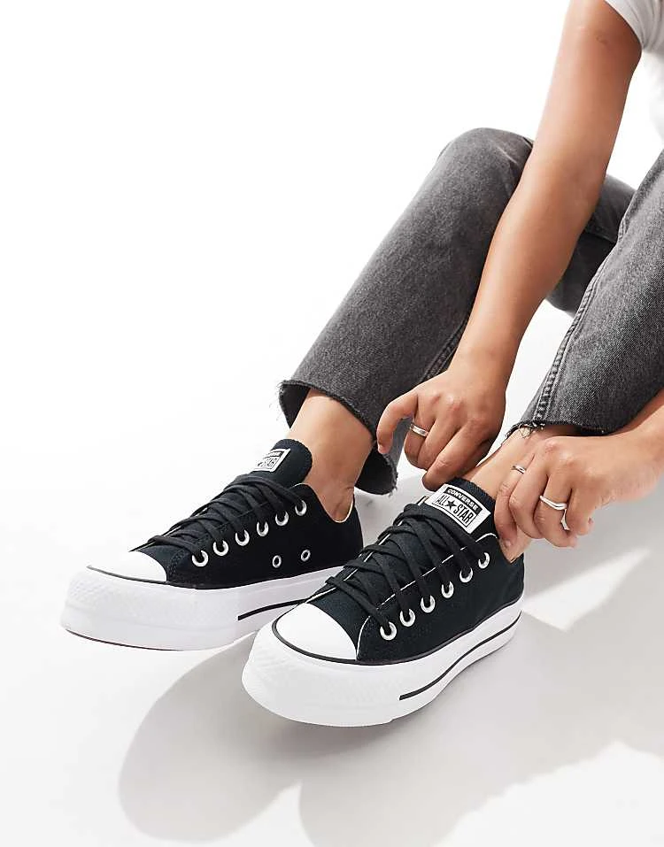 Converse Chuck Taylor Lift Ox Lift Platform Trainers In Black - BLACK For Unisex 8 Converse Chuck Taylor Lift Ox Lift Platform Trainers In Black - BLACK For Unisex - Image 6