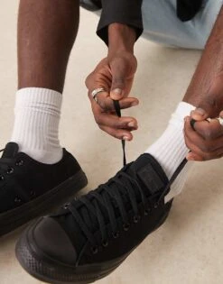 Converse Chuck Taylor All Star Ox Trainers In Black Mono For Unisex