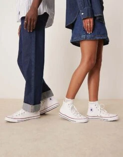 Converse Chuck Taylor All Star Hi Wide Fit Unisex Trainers In White For Unisex -Converse Shop 201956746 4