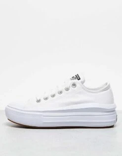 Converse Chuck Taylor All Star Move Ox Trainers In White For Unisex