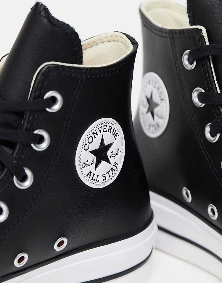 Converse Chuck Taylor All Star Hi Lift Trainers In Black Leather For Unisex 4 Converse Chuck Taylor All Star Hi Lift Trainers In Black Leather For Unisex - Image 2