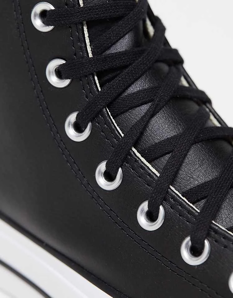 Converse Chuck Taylor All Star Hi Lift Trainers In Black Leather For Unisex 6 Converse Chuck Taylor All Star Hi Lift Trainers In Black Leather For Unisex - Image 4