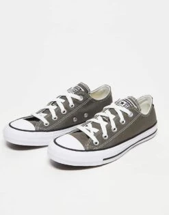Converse Chuck Taylor All Star Ox Trainers In Charcoal For Unisex Grey -Converse Shop 204109054 1 grey 1