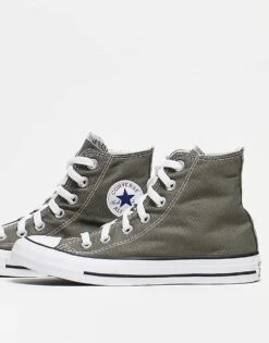 Converse Chuck Taylor All Star Hi Trainers In Charcoal For Unisex Grey -Converse Shop 204109109 1 grey 1