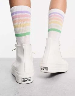 Converse Chuck Taylor All Star Lift Hi Trainers In White And Gold For Unisex 10 Converse Chuck Taylor All Star Lift Hi Trainers In White And Gold For Unisex -Converse Shop 204137629 4