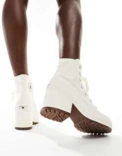 Converse Chuck Taylor 70's Hi Deluxe Heeled Trainers In White For Women -Converse Shop 204816098 5