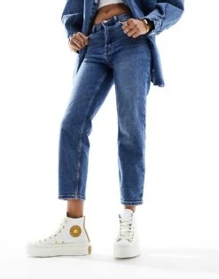 Converse Modern Lift Hi Twill Trainers With Gold Details In Cream For Women -Converse Shop 205449432 2