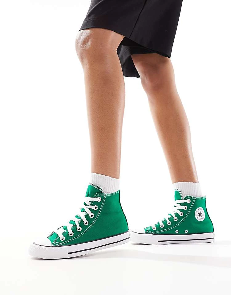Converse Chuck Taylor All Star Hi Trainers In Green For Women Mid Green 3 Converse Chuck Taylor All Star Hi Trainers In Green For Women Mid Green