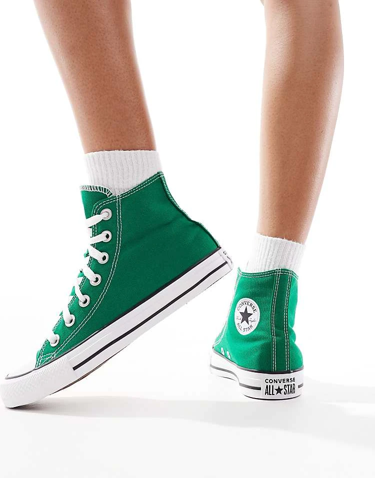 Converse Chuck Taylor All Star Hi Trainers In Green For Women Mid Green 5 Converse Chuck Taylor All Star Hi Trainers In Green For Women Mid Green - Image 3