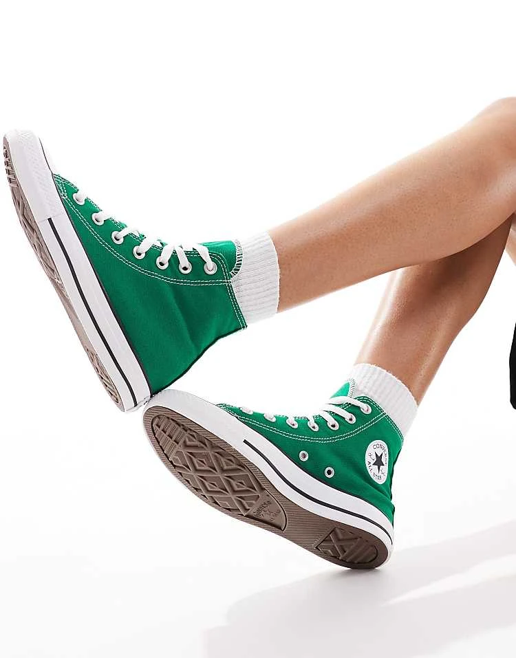 Converse Chuck Taylor All Star Hi Trainers In Green For Women Mid Green 6 Converse Chuck Taylor All Star Hi Trainers In Green For Women Mid Green - Image 4