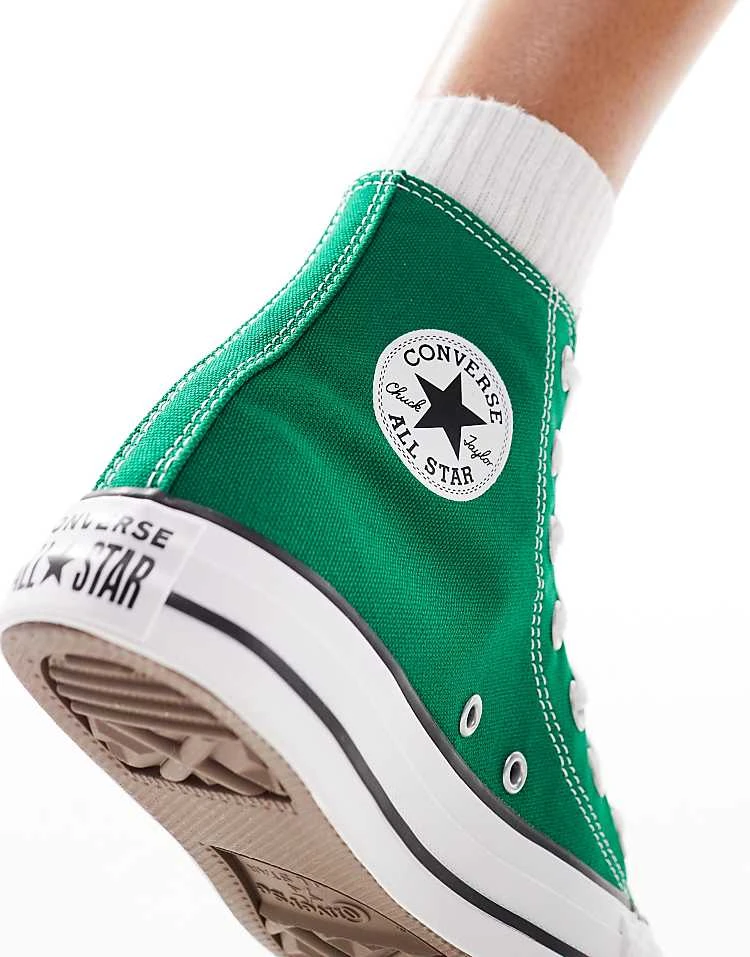 Converse Chuck Taylor All Star Hi Trainers In Green For Women Mid Green 7 Converse Chuck Taylor All Star Hi Trainers In Green For Women Mid Green - Image 5