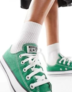 Converse Chuck Taylor All Star Ox Trainers In Green For Unisex Mid Green -Converse Shop 205449877 3