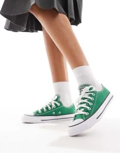 Converse Chuck Taylor All Star Ox Trainers In Green For Unisex Mid Green -Converse Shop 205449877 4