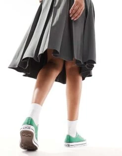 Converse Chuck Taylor All Star Ox Trainers In Green For Unisex Mid Green -Converse Shop 205449877 5