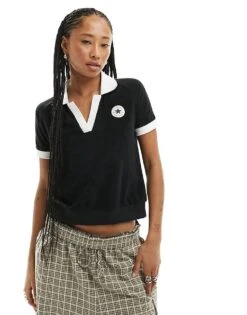 Converse Retro Chuck Terry Polo In Black For Women -Converse Shop 205629251 1 black 1