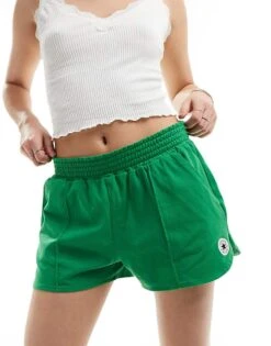 Converse Retro Chuck Jersey Knit Shorts In Green For Women Mid Green -Converse Shop 205629278 1 midgreen 1