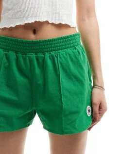 Converse Retro Chuck Jersey Knit Shorts In Green For Women Mid Green -Converse Shop 205629278 4