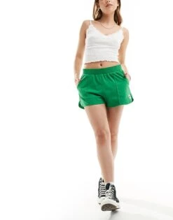 Converse Retro Chuck Jersey Knit Shorts In Green For Women Mid Green -Converse Shop 205629278 5