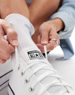 Converse Chuck Taylor All Star Lift Ox Wide Fit Trainers In White For Women -Converse Shop 205648620 4