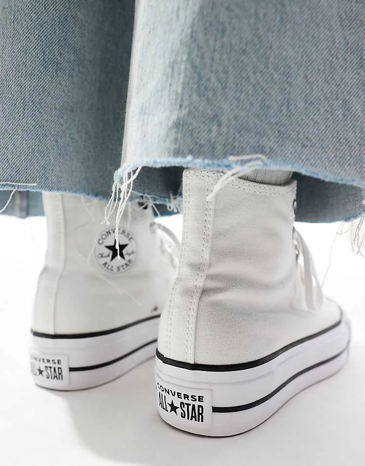 Converse Chuck Taylor All Star Lift Hi Wide Fit Trainers In White For Unisex 6 Converse Chuck Taylor All Star Lift Hi Wide Fit Trainers In White For Unisex - Image 4