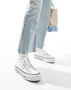 Converse Chuck Taylor All Star Lift Hi Wide Fit Trainers In White For Unisex 12 Converse Chuck Taylor All Star Lift Hi Wide Fit Trainers In White For Unisex -Converse Shop 205648645 5