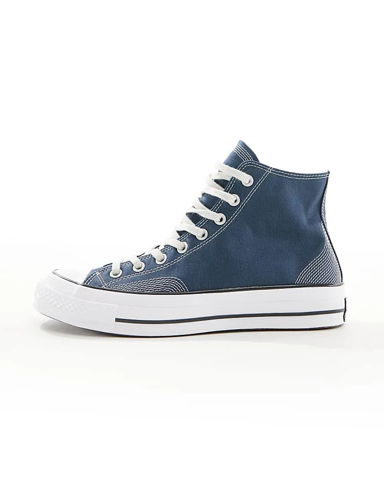 Converse Chuck 70 Hi Trainers In Navy For Unisex Mid Blue 4 Converse Chuck 70 Hi Trainers In Navy For Unisex Mid Blue - Image 2