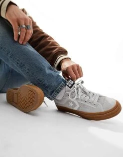 Converse Star Player 76 Ox Trainers With Gum Sole In Grey For Unisex -Converse Shop 205655143 4