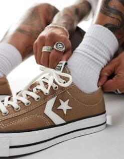 Converse Star Player 76 Ox Trainers In Brown For Unisex -Converse Shop 205655202 4