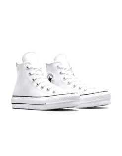 Converse Chuck Taylor All Star Hi Lift Trainers In White Leather For Unisex -Converse Shop 205687938 2