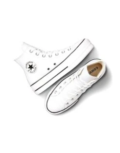 Converse Chuck Taylor All Star Hi Lift Trainers In White Leather For Unisex -Converse Shop 205687938 3