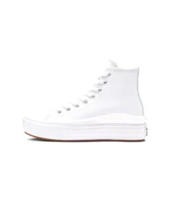 Converse Chuck Taylor All Star Move Platform Leather In White/black/white For Women -Converse Shop 205856903 4
