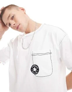 Converse Sketch Style T-shirt In White For Unisex -Converse Shop 206033805 3