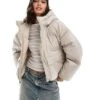 Converse Short Puffer Jacket In Beige For Women Brown -Converse Shop 206034645 1 brown