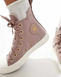 Converse Chuck Taylor All Star Hi Trainers In Dusky Pink For Women -Converse Shop 206037868 3