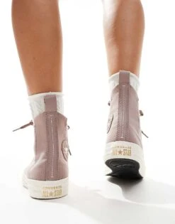 Converse Chuck Taylor All Star Hi Trainers In Dusky Pink For Women -Converse Shop 206037868 4