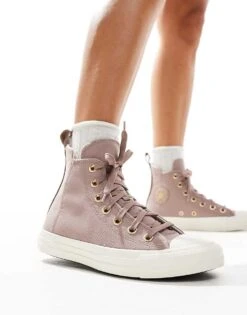 Converse Chuck Taylor All Star Hi Trainers In Dusky Pink For Women -Converse Shop 206037868 5