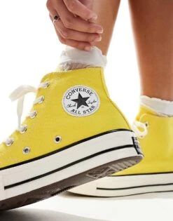Converse Chuck 70 Hi Trainers In Yellow For Women -Converse Shop 206037882 4