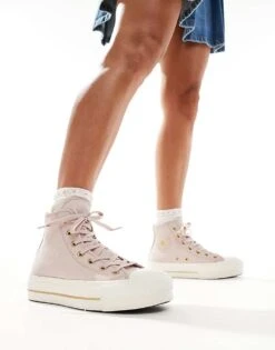 Converse Chuck Taylor All Star Lift Hi Trainers In Light Pink For Unisex -Converse Shop 206037934 1 pink 1
