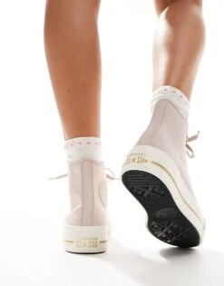 Converse Chuck Taylor All Star Lift Hi Trainers In Light Pink For Unisex -Converse Shop 206037934 3