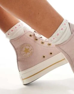 Converse Chuck Taylor All Star Lift Hi Trainers In Light Pink For Unisex -Converse Shop 206037934 4