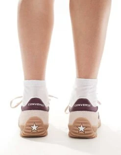 Converse Run Star Trainers In Pink With Burgundy Detail For Unisex Light Pink -Converse Shop 206037952 4
