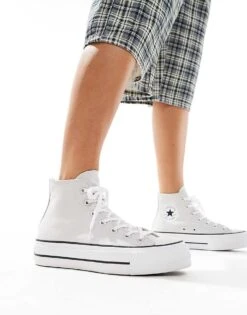 Converse Chuck Taylor All Star Lift Hi Trainers In Light Grey For Unisex -Converse Shop 206037978 5